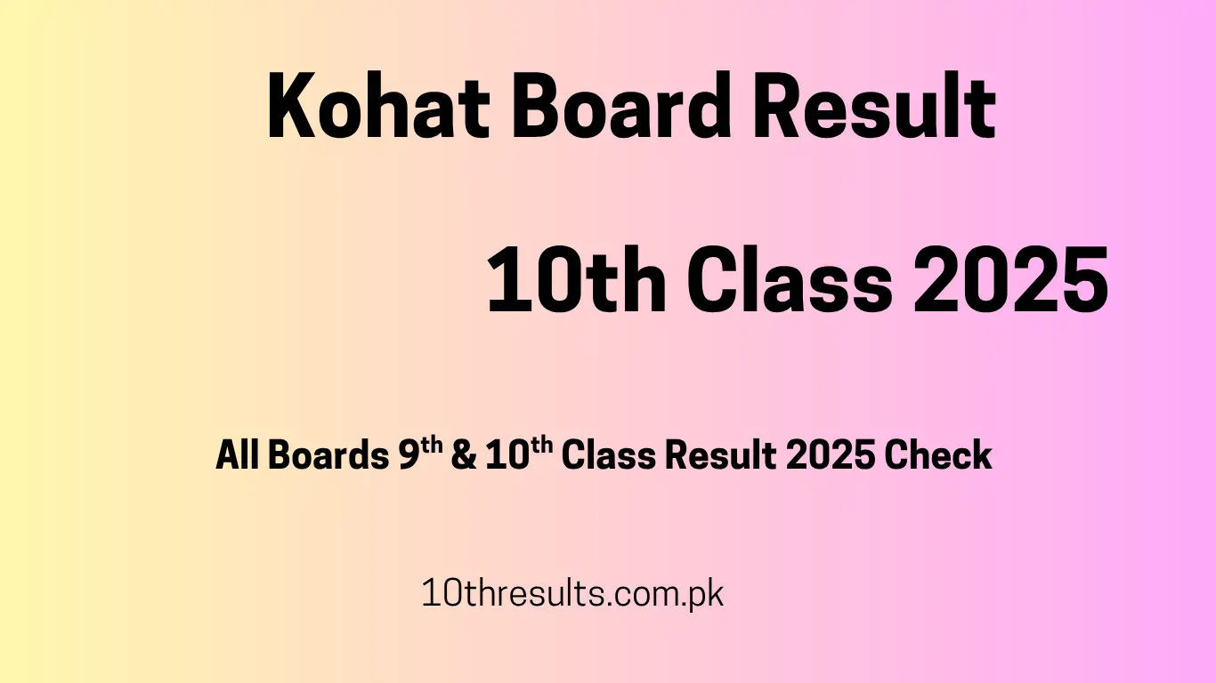 10th class result 2025 Kohat Board
