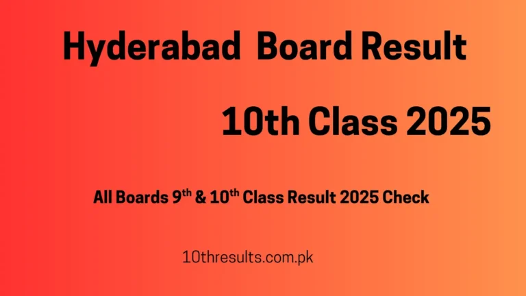 10th Class Result 2025 Hyderabad Board