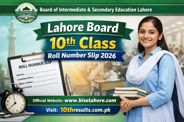 Lahore Board 10th Class Roll Number Slip 2026
