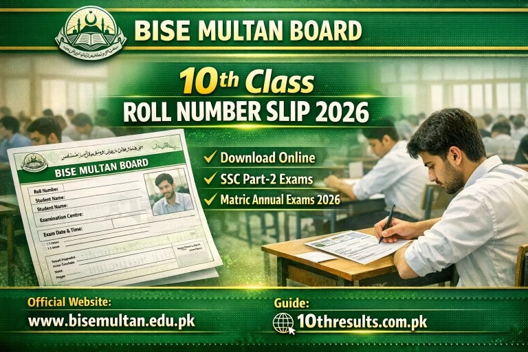 BISE Multan Board 10th Class Roll Number Slip 2026