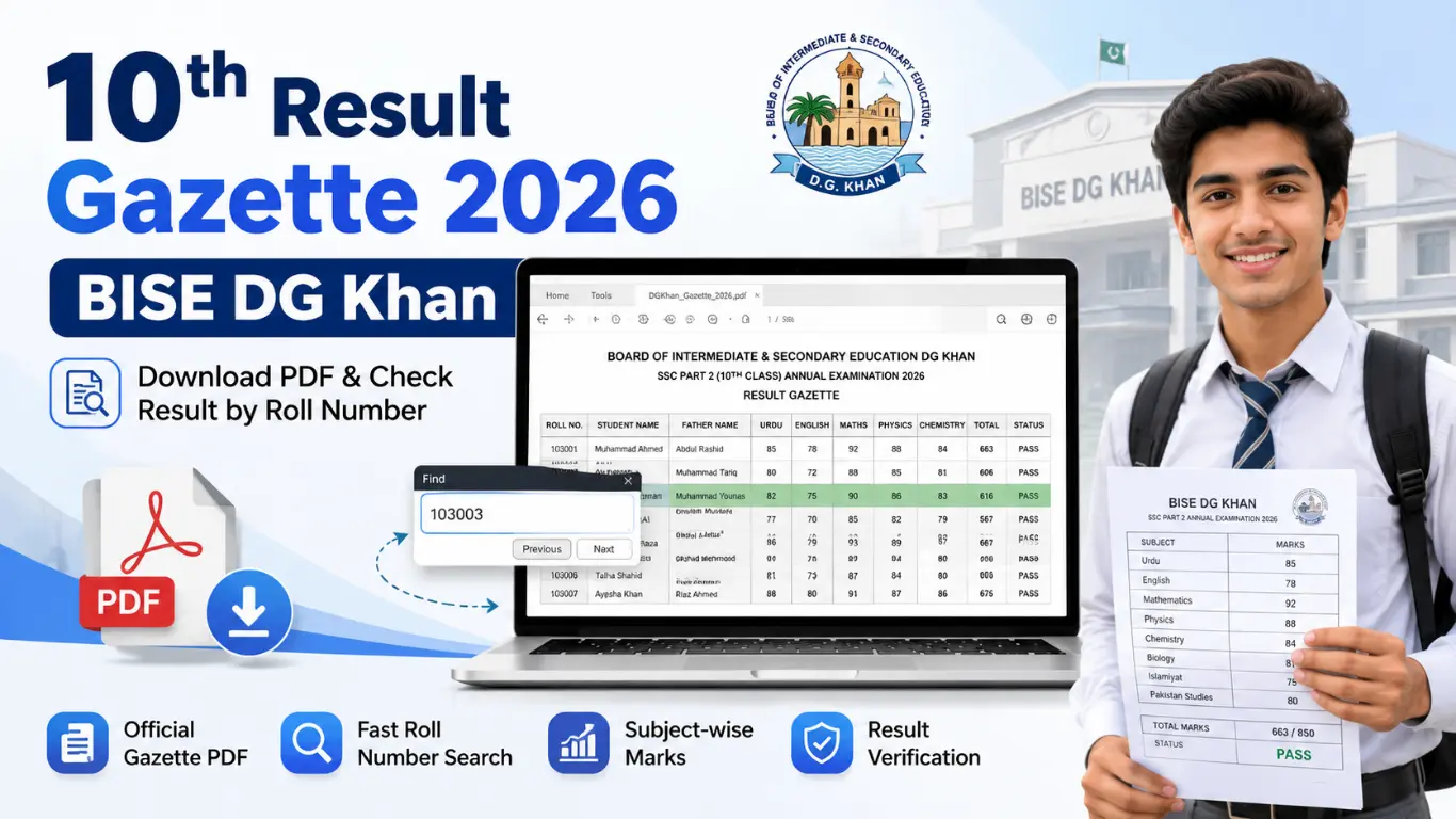10th Result Gazette 2026 BISE DG Khan