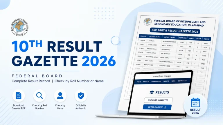 10th Result Gazette 2026 Federal Board