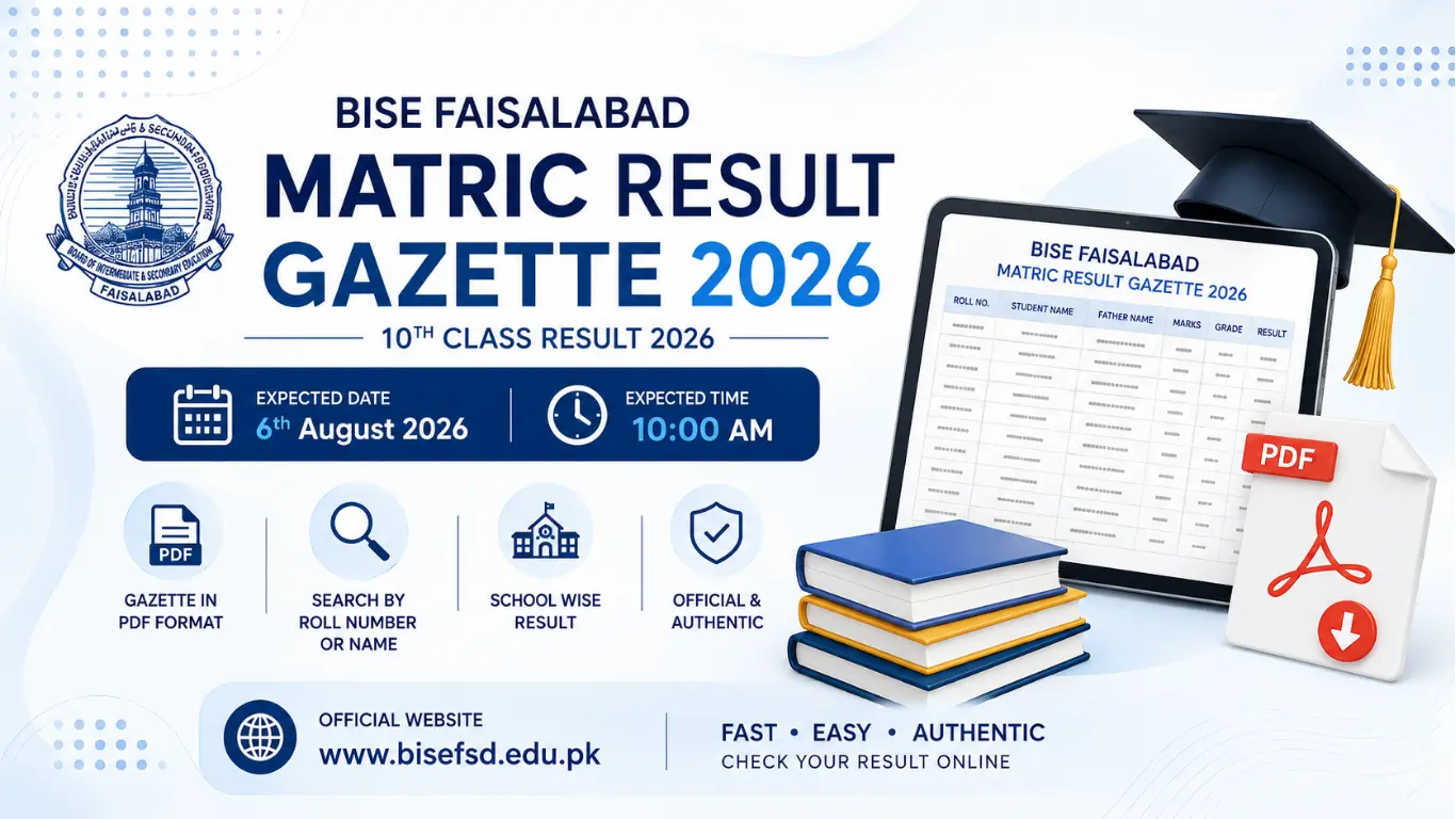 BISE Faisalabad Matric Result Gazette 2026