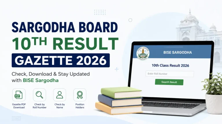 Sargodha Board 10th Result Gazette 2026