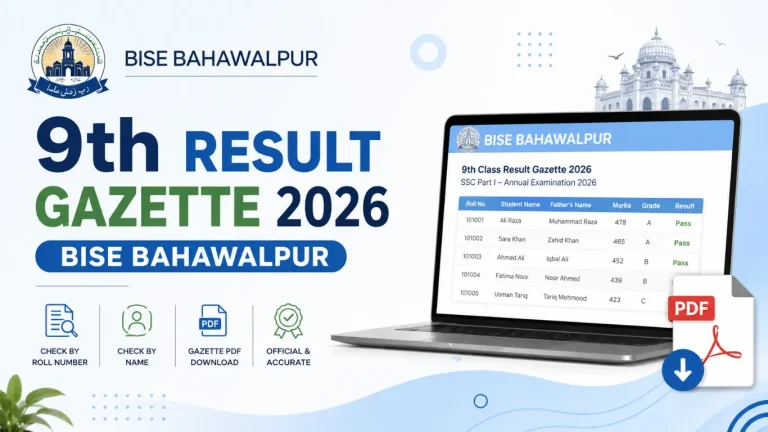 9th Result Gazette 2026 BISE Bahawalpur